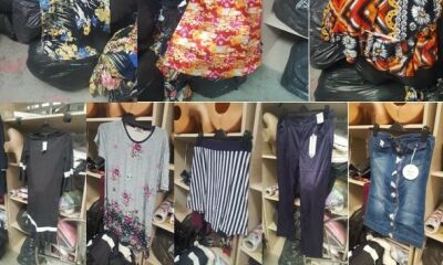 Stoc de marfă compus din 4.605 obiecte de vestimentație (bluze, tricouri, rochii etc.)